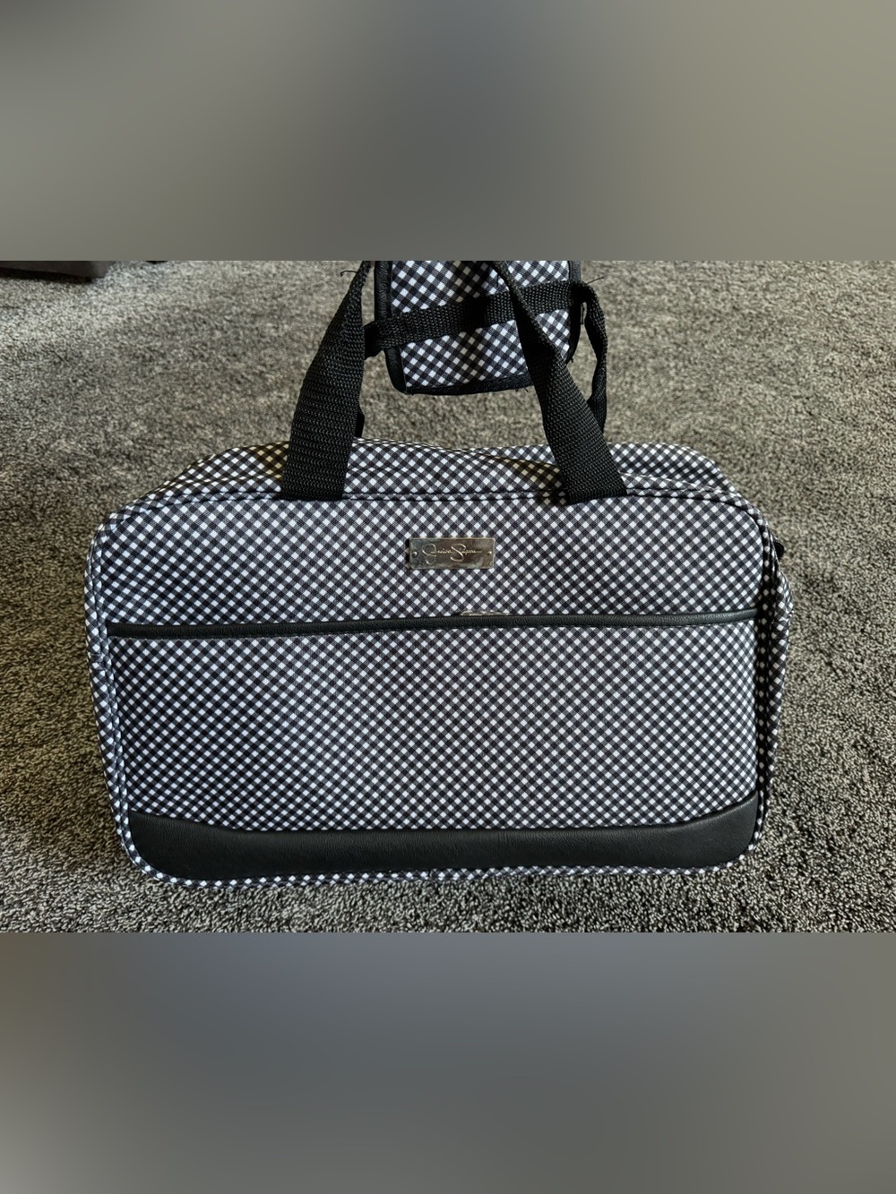 Jessica Simpson gingham print travel bag